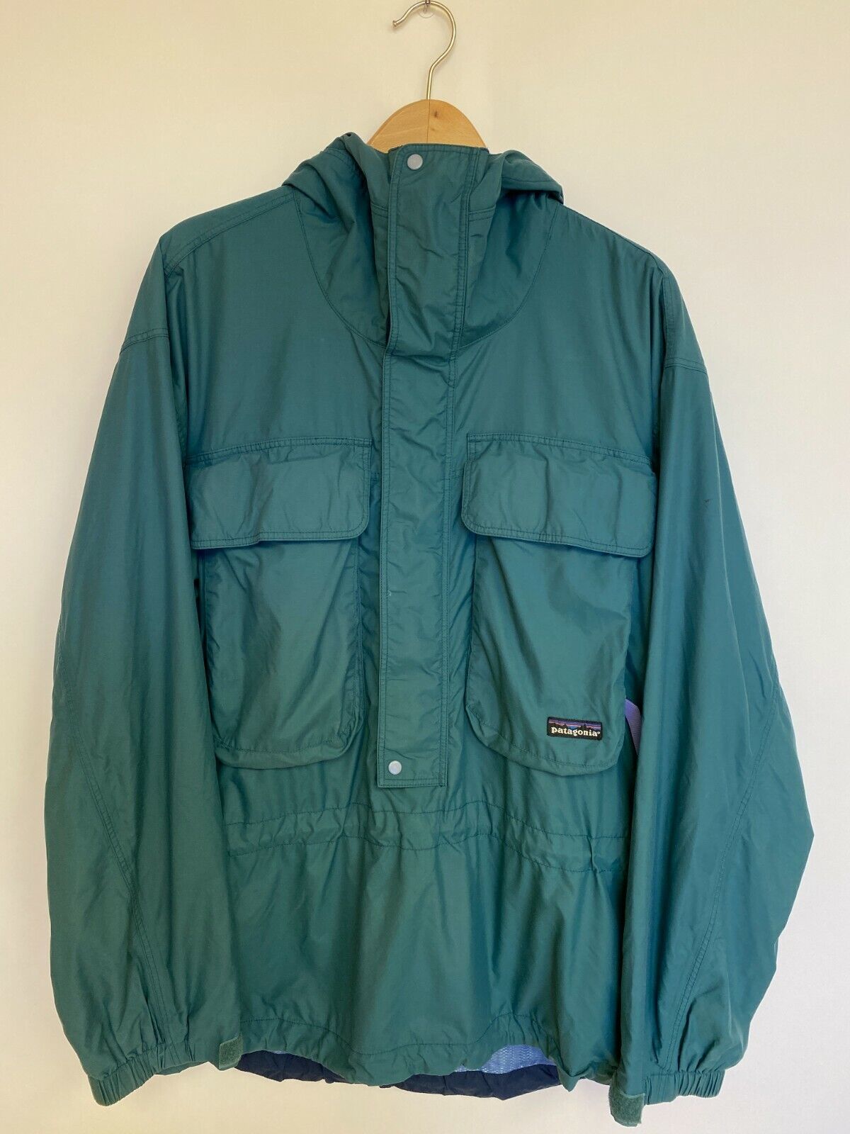 PATAGONIA VTG 1994 SST Skanorak Pullover Jacket Green Fly Fishing Hard  Shell - L