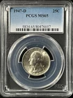 1947-D  25C Washington Quarter Dollar PCGS MS65  80476017