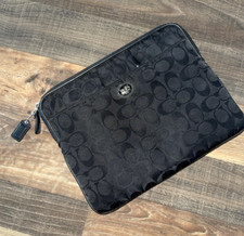 Coach Black Signature Jacquard IPAD/Tablet Sleeve Case