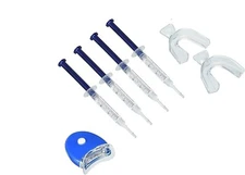 Teeth Whitening Kit (5) Gels (2) Trays (1) White LED Light Set Strong Formula