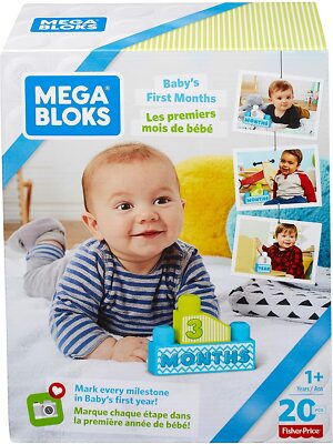 Mega Bloks Baby's First Months Building Set Boy Number Day and Month Milestones