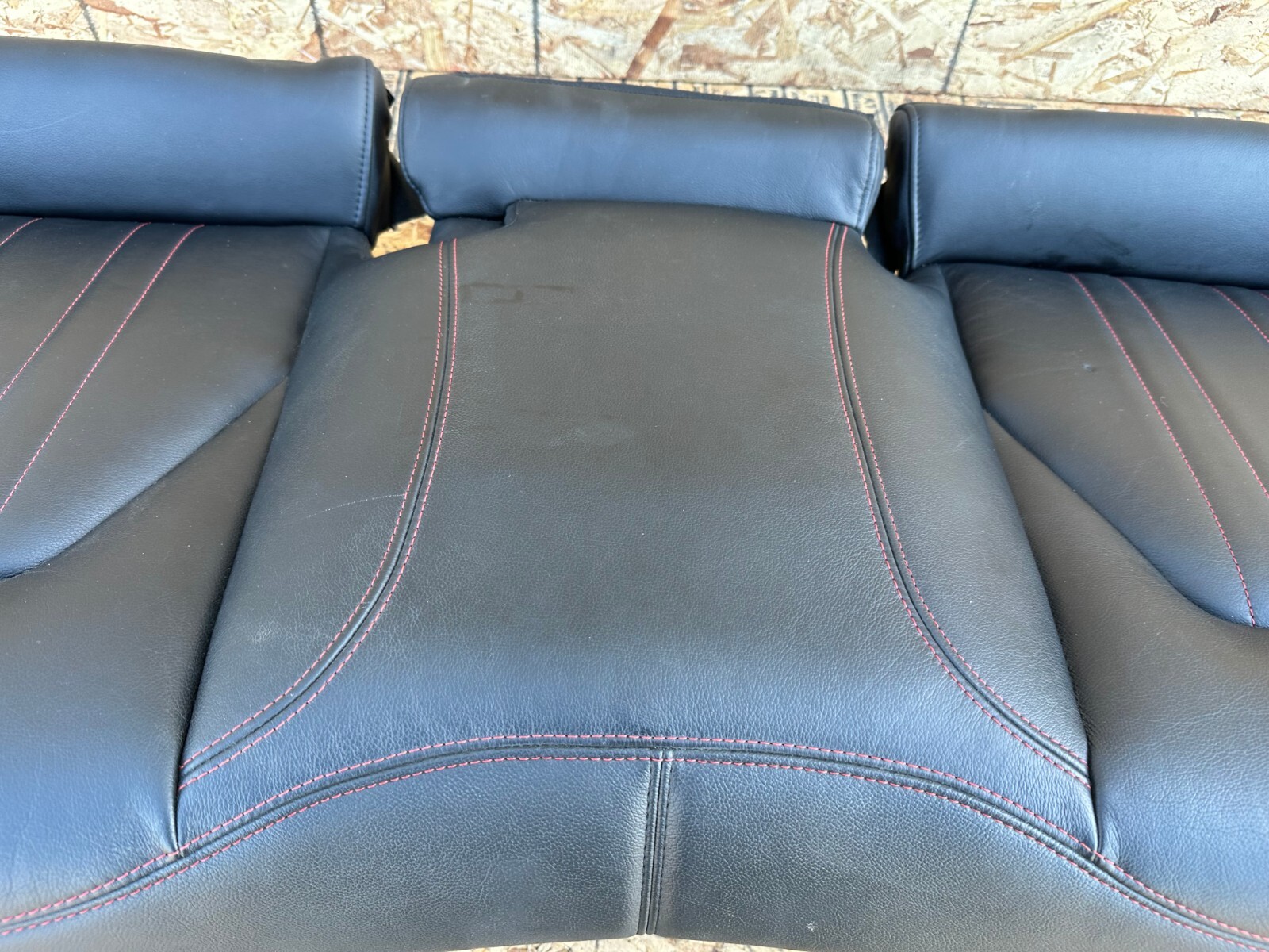 REAR LOWER BOTTOM SEAT CUSHION COVER W/RED STITCHING 74K 14-19 MASERATI GHIBLI