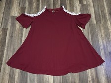 Aofur Womens Short Sleeve Chiffon Bead Sundress Plus Size Mini Tunic Shirt 3XL