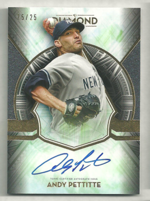 25/25 Andy Pettitte SIGNED AUTO 2021 Topps Diamond Icons New York 