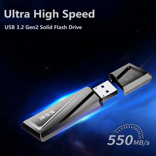 SSK SSD USB Flash Drive USB 3.2 550MB/s + USB C Adapte For Laptop Smartphone - Picture 36 of 38