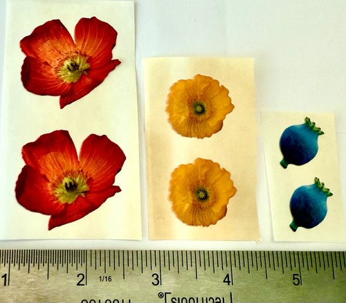 Vintage Puffy Magic Wax Red Yellow Poppy Flower Blue Pomegranate Floral Scented - Picture 3 of 4
