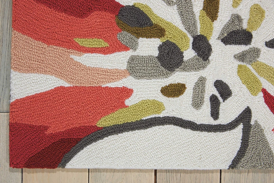 Nourison Fantasy Floral Ivory 1'9'' x 2'9'' Area-Rug, Easy-Cleaning, Non - Image 4 of 4