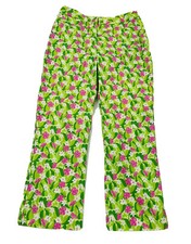 VTG 90s Lilly Pulitzer Womens 2 Spring Floral Print Cropped Ankle Pants Preppy