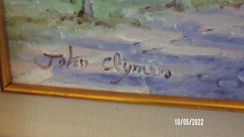 John Clymer Original Vintage Oil on Canvas Painting Impressionist Streetscape - Picture 9 of 10