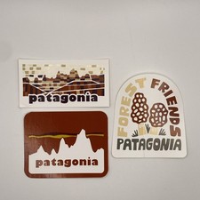 Lot of 3 Patagonia Logo Stickers Rare Forest Friends