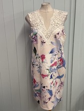 Abito Fenn Wright Manson FWM taglia 18 donna multicolore floreale midi matrimonio