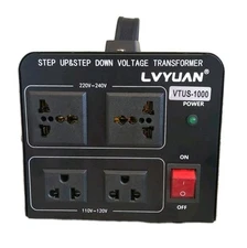 Lvyuan VTUS-1000 Black Step Up/ Down Voltage Transformer Converter 220 110v