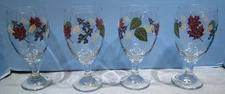 Libbey Autumn Fall Leaves 16 oz Wine Glass Water Goblets Set of 4
