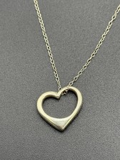 18" Sterling Silver Dainty Heart Pendant Necklace 925 W16