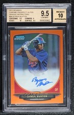 2013 Bowman Chrome Prospects Orange Refractor 4/25 Byron Buxton BGS 9.5 Auto h8b