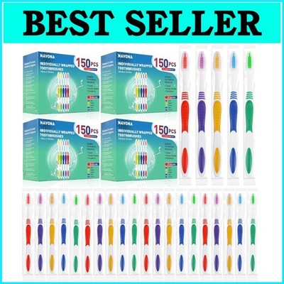 Soft Bristle Toothbrushes - 600 PCS Bulk for Hotels, Travel & Dental Clinics