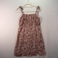 Shein Floral Summer Dress Pink Size Large Spaghetti Strap Back Zipper