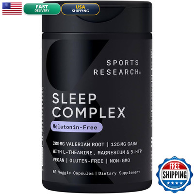 Sports Research Sleep Complex- Melatonin-Free Vegan Capsules - Valerian Root