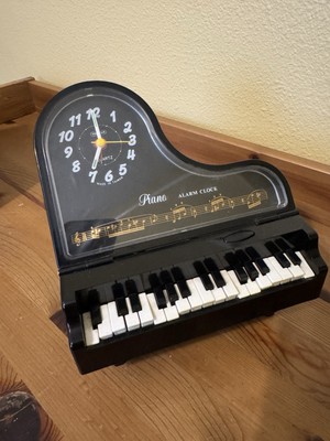Vintage Piano Alarm Clock Quartz With Box *works