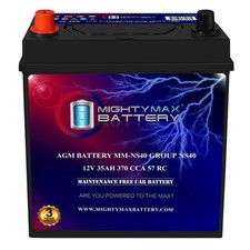 Mighty Max Battery Mm-ns40 Bci Group Ns40 12v 35 Ah 57rc 370cca Agm Car Battery Mighty Max Battery Mm-ns40 Bci Group Ns40 12v 35 Ah 57rc 370cca Agm Car Battery