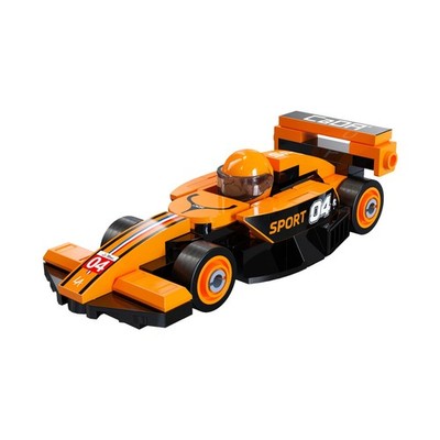 CaDA Mini Orange Circuit Rennwagen Ziegelmodell 70 Teile - C55103W