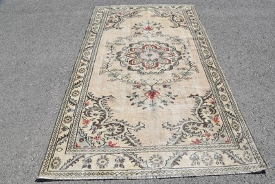 Decorative Rug, Patchwork Beige and Green 5.2x8.7 ft