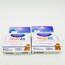 2x Feverall Children'S Acetaminophen Suppositories 6 Each By Feverall