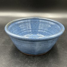 Jugtown Ware Blue Pottery Bowl Hand Thrown 1997 Seagroves NC 7.5 inch Wide