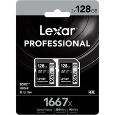 Lexar LSD128CBNA16672 Professional Sdxc Memory Card 1667x 128gb Class 10 Uhs-ii
