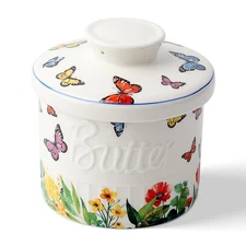 Butter Crock for Counter With Water Line On Demand Spreadable Ceramic Keeper