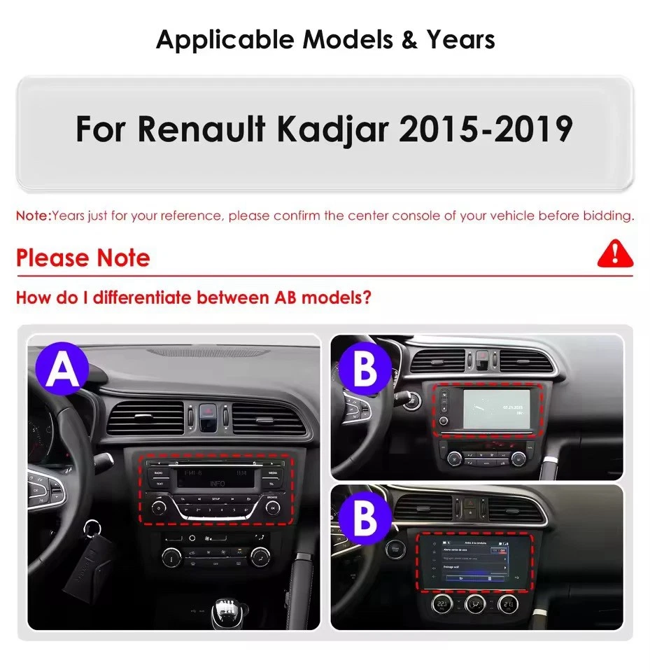Autoradio Android 14 Para Renault Kadjar 2015-2019 Carplay Inalámbrico Wi-Fi RDS - Imagen 2 de 4