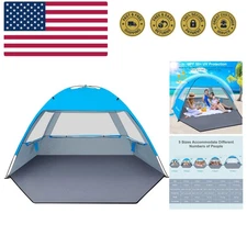 Beach Tent Sun Shelter for 3/4-5/6-7/8-10 Person with UPF 50＋ UV Protection, ...