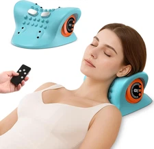Neck Massager 2025 Portable Neck Traction Device, Cervical Stretcher with Heatin
