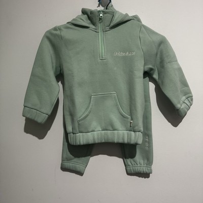 Goldie + Ace Kids Mint Green 1/4 Zip Sweatshirt & Sweat Pants Set Size 4 Years