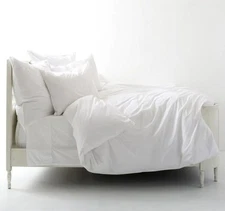 New Rachel Ashwell Shabby Chic Liliput White TWIN Duvet Cover FLANGED 