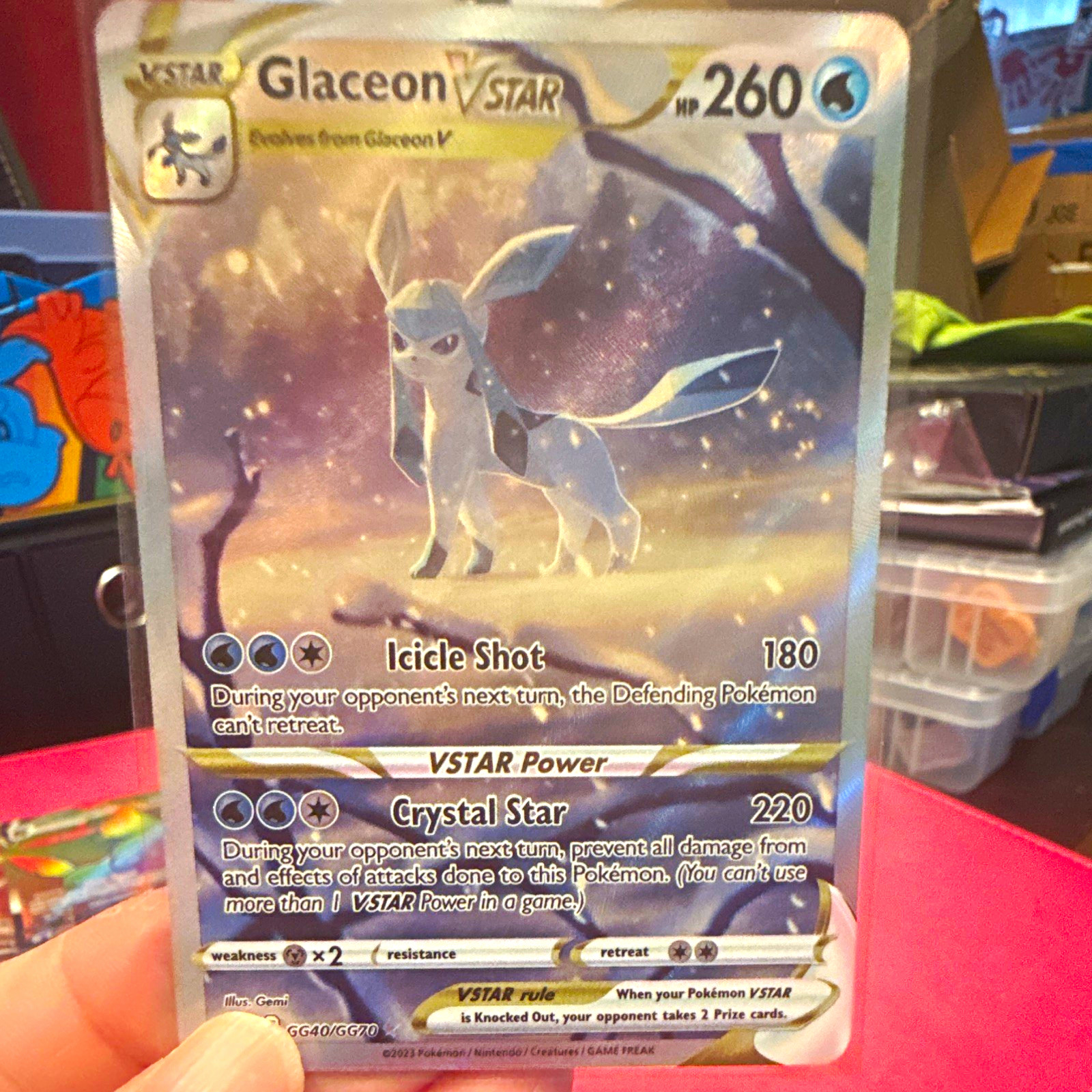 Pokemon Glaceon VSTAR GG40/GG70 Crown Zenith Galarian Gallery Full Art Holo