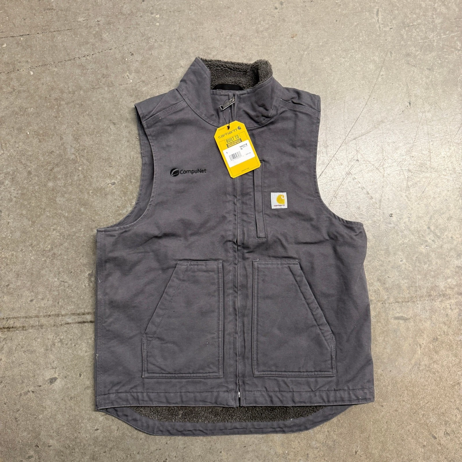 Carhartt Men Shadow Washed Duck Sherpa-Lined Vest OV4277-M Small Loose Fit NEW