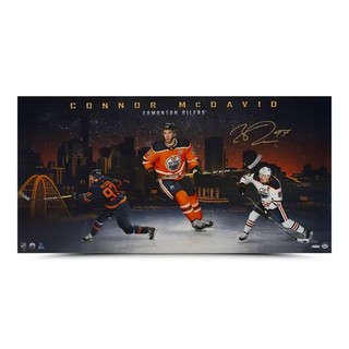 Connor McDavid Autographed “Oil Town” 36x18
