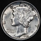 1941-P Mercury Dime 90% Silver Coin #1941P1