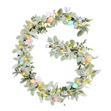 6FT Lighted Easter Garland,Easter Egg Garland Decorations with 20 LED Style B