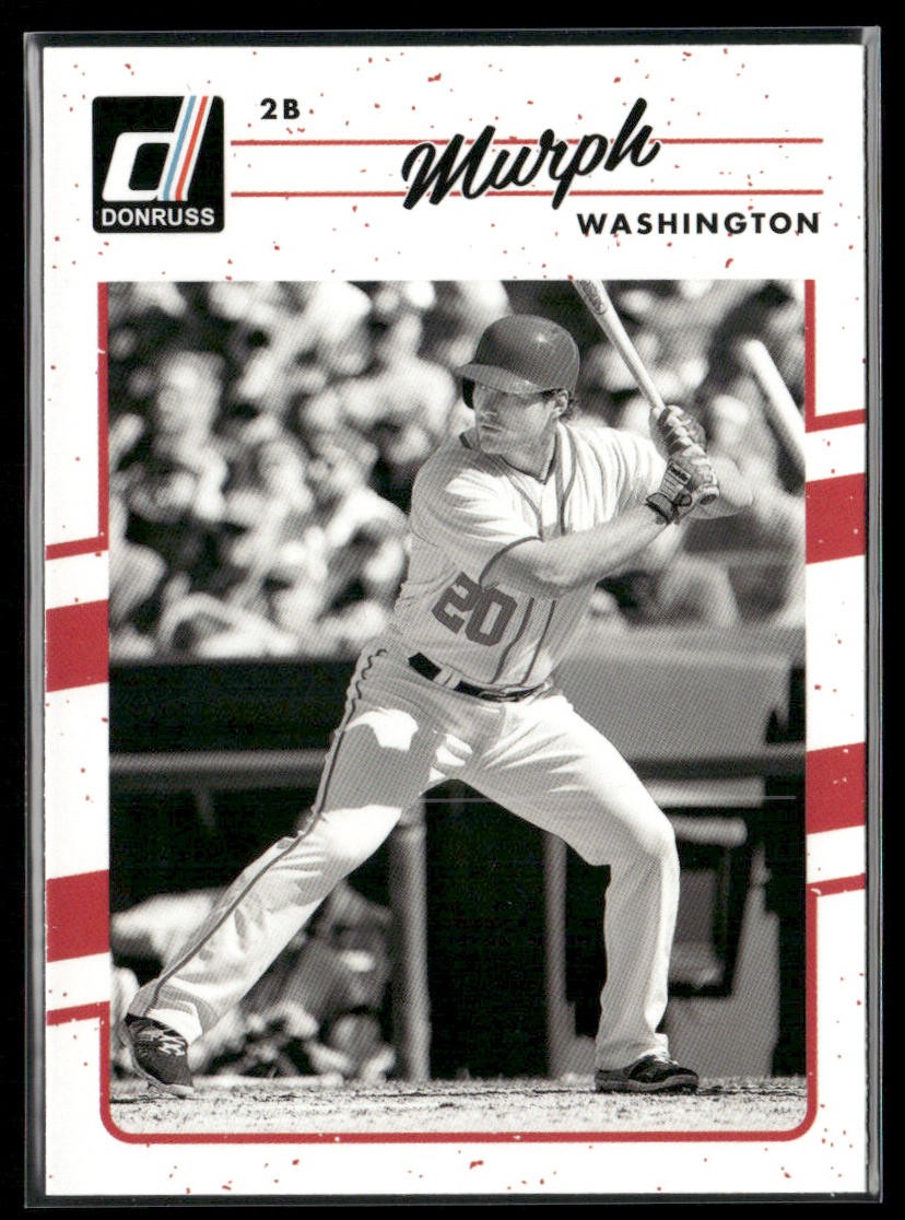Daniel Murphy 2017 Donruss #173b : "Murph" / Black & White Photo Nationals