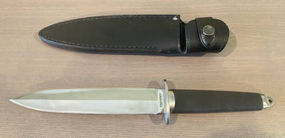 Vintage Cold Steel Tai Pan Knife Double Edge Fixed Blade  7 1/2 In Made in Japan