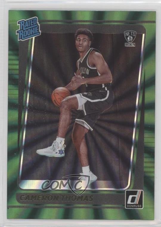 2021-22 Panini Donruss Rated Rookie Holo Green Laser Cameron Thomas #203 14sx
