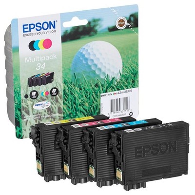 Original 4 Druckerpatronen Epson T3466 im Multipack Golf Ball Serie Set T34