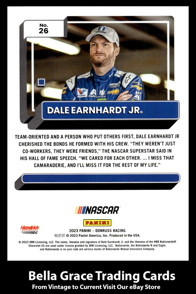 2023 Donruss Racing Dale Earnhardt Jr #26 Hendrick Motorsports Lime Green NASCAR - Image 2 of 2