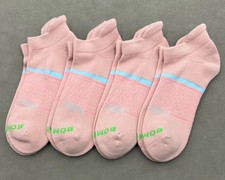 BOMBAS 4 Pairs Women's Honeycomb Fish Ankle Socks Size Large Pink Cushion