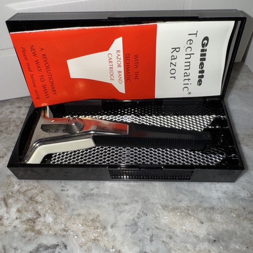 VTG 1966 Gillette Apollo Techmatic Safety Razor Set In case With Instructions - Picture 1 of 5
