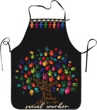 Apron for Women Men,Apron Gifts Chef Adjustable, Social Worker 01 