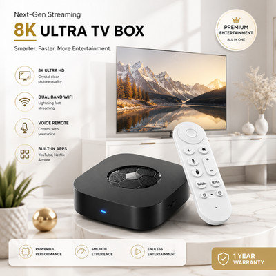 T1 Ultra 8K Android 16 Smart TV Box 8GB RAM 128GB WiFi Dual UI Media Player 4K