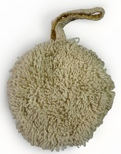Vintage 50  s 40  s Shaggy Latch Hook White Small Coin Purse Mid Century